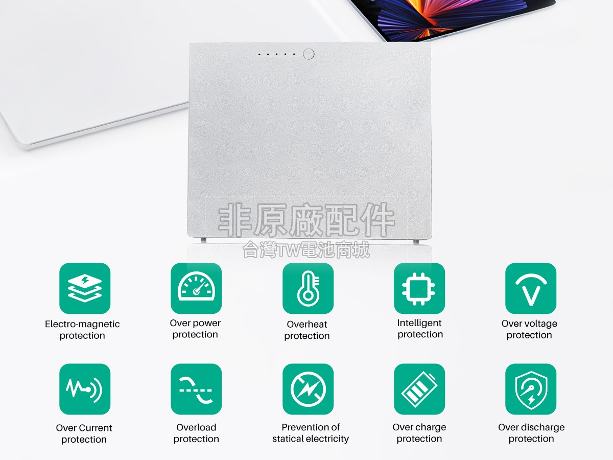 Apple 15.4 inch 2.4GHZ (Matt or Glossy WideScreen display)副廠電池