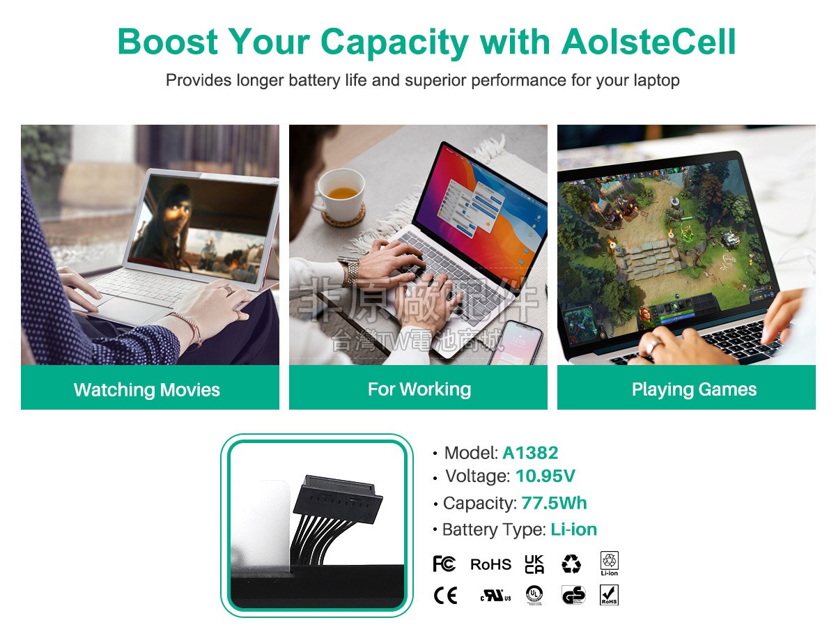 Apple A1382副廠電池