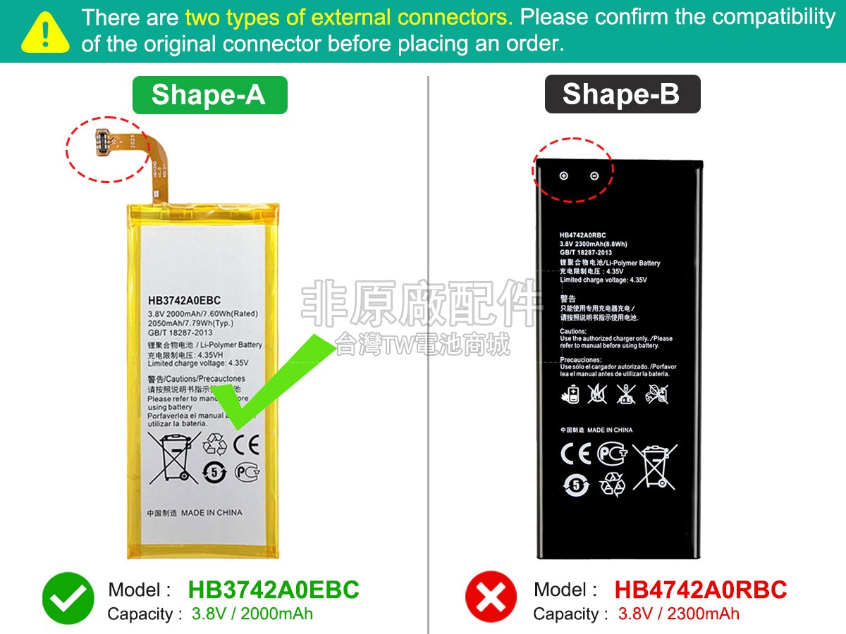 Huawei ASCEND G630副廠電池