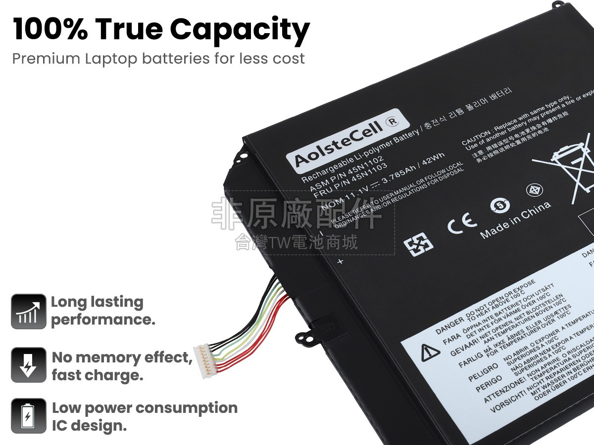 Lenovo ThinkPad HELIX 3698副廠電池