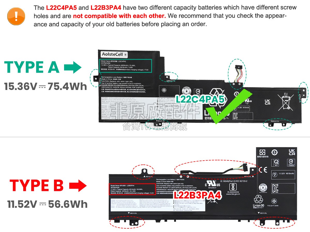 Lenovo IdeaPad SLIM 5 16IRL8-82XF005JAU副廠電池