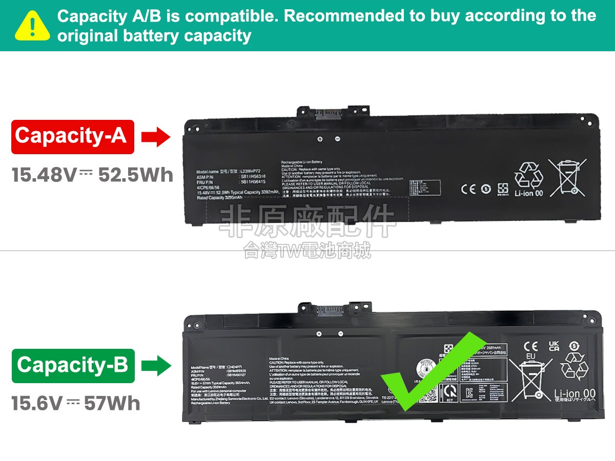 Lenovo ThinkPad T14 GEN 6-21QG001MEQ副廠電池